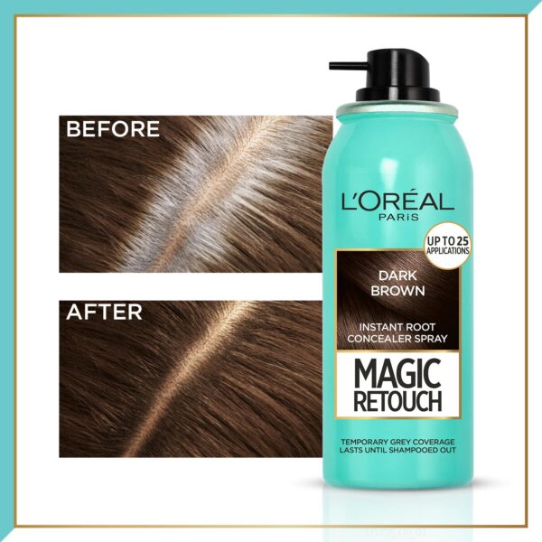 L'Oreal Paris Magic Retouch Root Touch Up Hair Color Spray - 2 Dark Brown (75 ml) - L'Oreal Paris