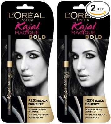 L'OREAL PARIS Matte Pencil Kajal Magique 0.35 G(Bold) Combo (Pack Of 2),Black