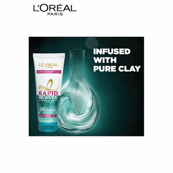 L'Oreal Paris Rapid Reviver Extraordinary Clay Deep Conditioner, 180ml - L'Oreal Paris