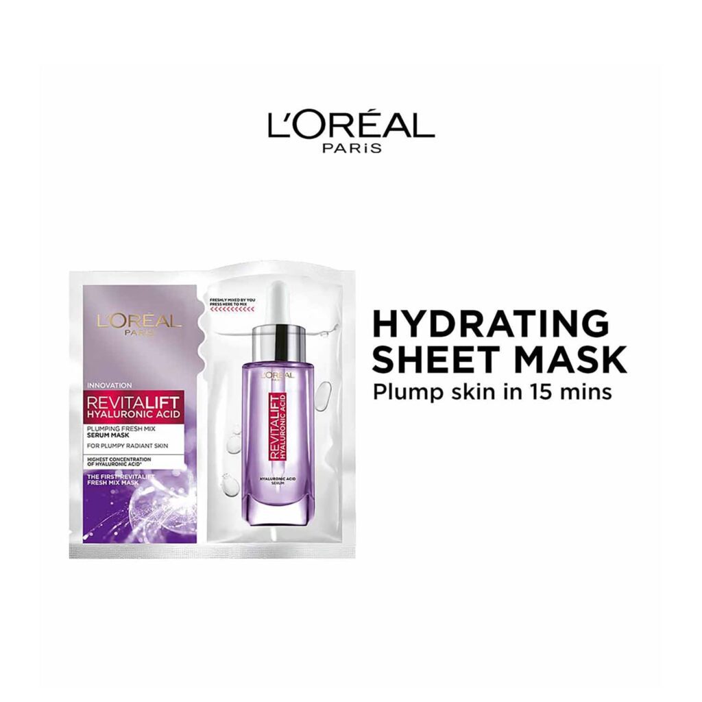 L'Oreal Paris Revitalift Hyaluronic Acid Fresh Mix Serum Sheet Mask (33 g) - L'Oreal Paris