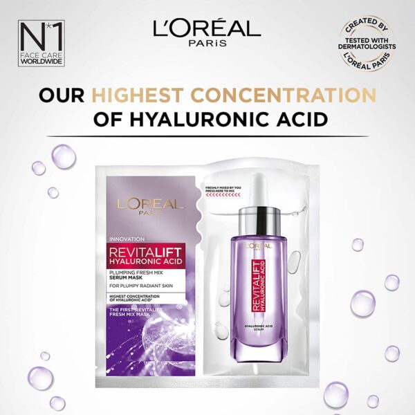 L'Oreal Paris Revitalift Hyaluronic Acid Fresh Mix Serum Sheet Mask (33 g) - L'Oreal Paris