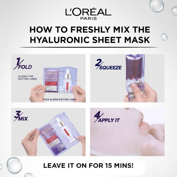 L'Oreal Paris Revitalift Hyaluronic Acid Fresh Mix Serum Sheet Mask (33 g) - L'Oreal Paris