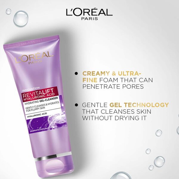 L'Oreal Paris Revitalift Hyaluronic Acid Hydrating Gel Cleanser (100 ml) - L'Oreal Paris