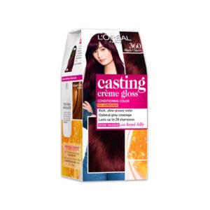 L'Oréal Paris Semi-Permanent Hair Colour, Ammonia-Free Formula & Honey-Infused Conditioner, Glossy Finish, Casting Crème Gloss,, Black Cherry 360, 87.5g+72ml