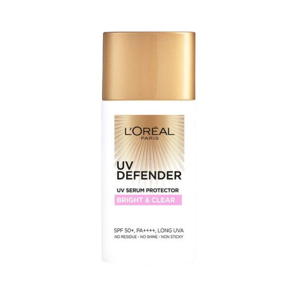 L'Oreal Paris UV Defender Serum Protector Sunscreen SPF 50 PA+++ - Bright & Clear (50ml) - L'Oreal Paris
