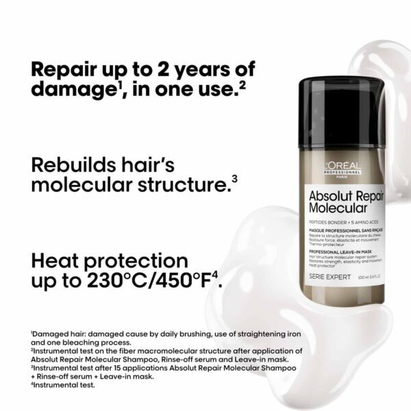 L'OREAL PROFESSIONNEL Absolut Molecular Deep Repairing Leave-In Cream For Damaged Hair (100 ml) - L'OREAL PROFESSIONNEL