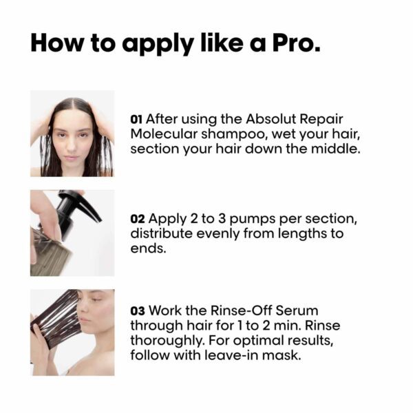 L'OREAL PROFESSIONNEL Absolut Repair Molecular Shampoo & Serum Combo For Damaged Hair(300 ml+250 ml) - L'OREAL PROFESSIONNEL