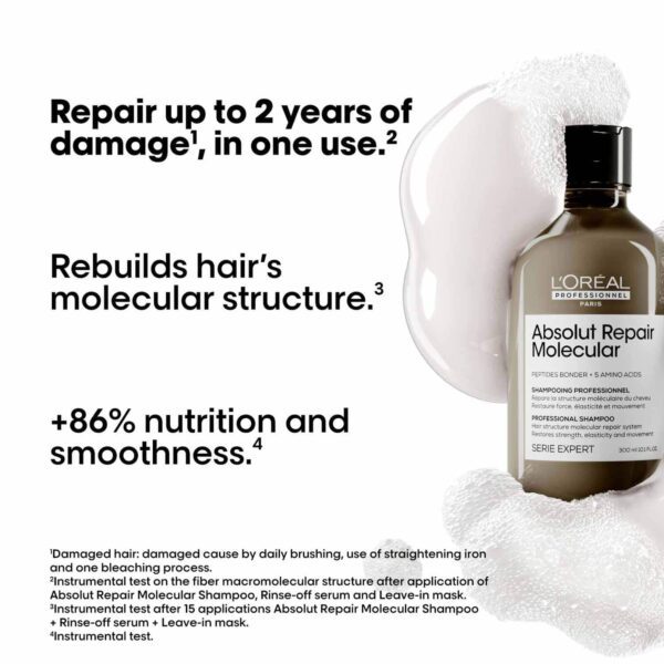 L'OREAL PROFESSIONNEL Absolut Repair Molecular Sulfate-Free Shampoo, Mask & Leave-In Cream (650 ml) - L'OREAL PROFESSIONNEL