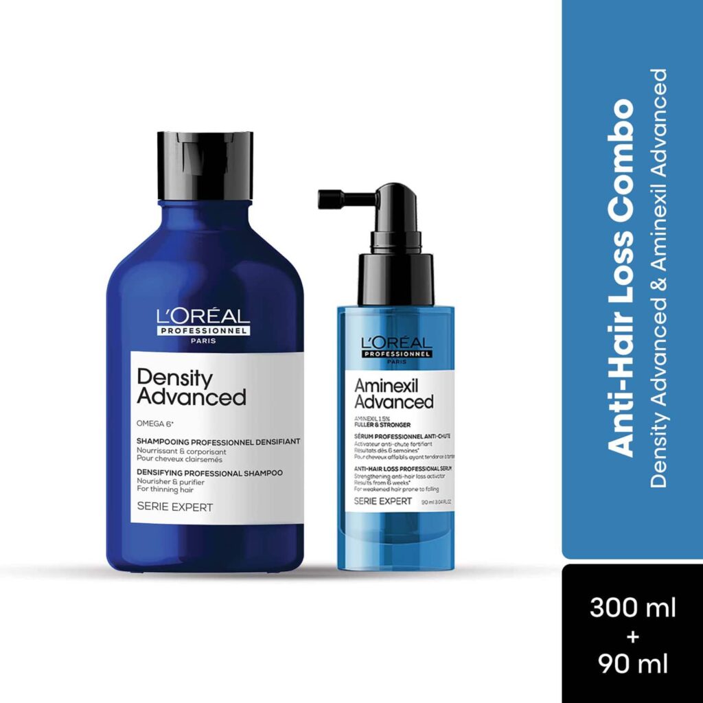 L'OREAL PROFESSIONNEL Anti-Hair Loss Regime-Density Advanced Shampoo(300 ml)Aminexil Advanced Combo - L'OREAL PROFESSIONNEL