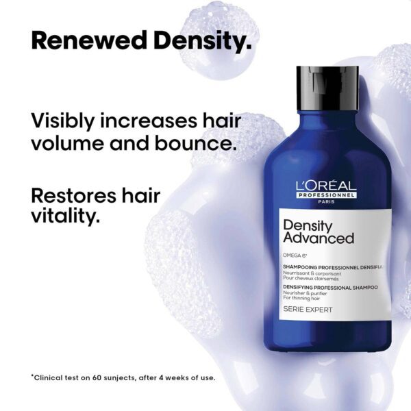L'OREAL PROFESSIONNEL Density Advanced Shampoo for Thinning Hair (300 ml) Visibly Increases Volume - L'OREAL PROFESSIONNEL