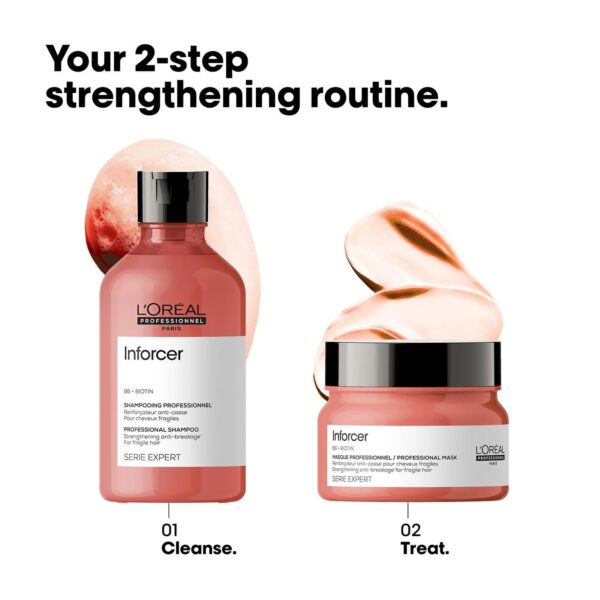 L'OREAL PROFESSIONNEL Inforcer Strengthening Shampoo(300 ml) & Hair Mask (250 g) Combo - L'OREAL PROFESSIONNEL