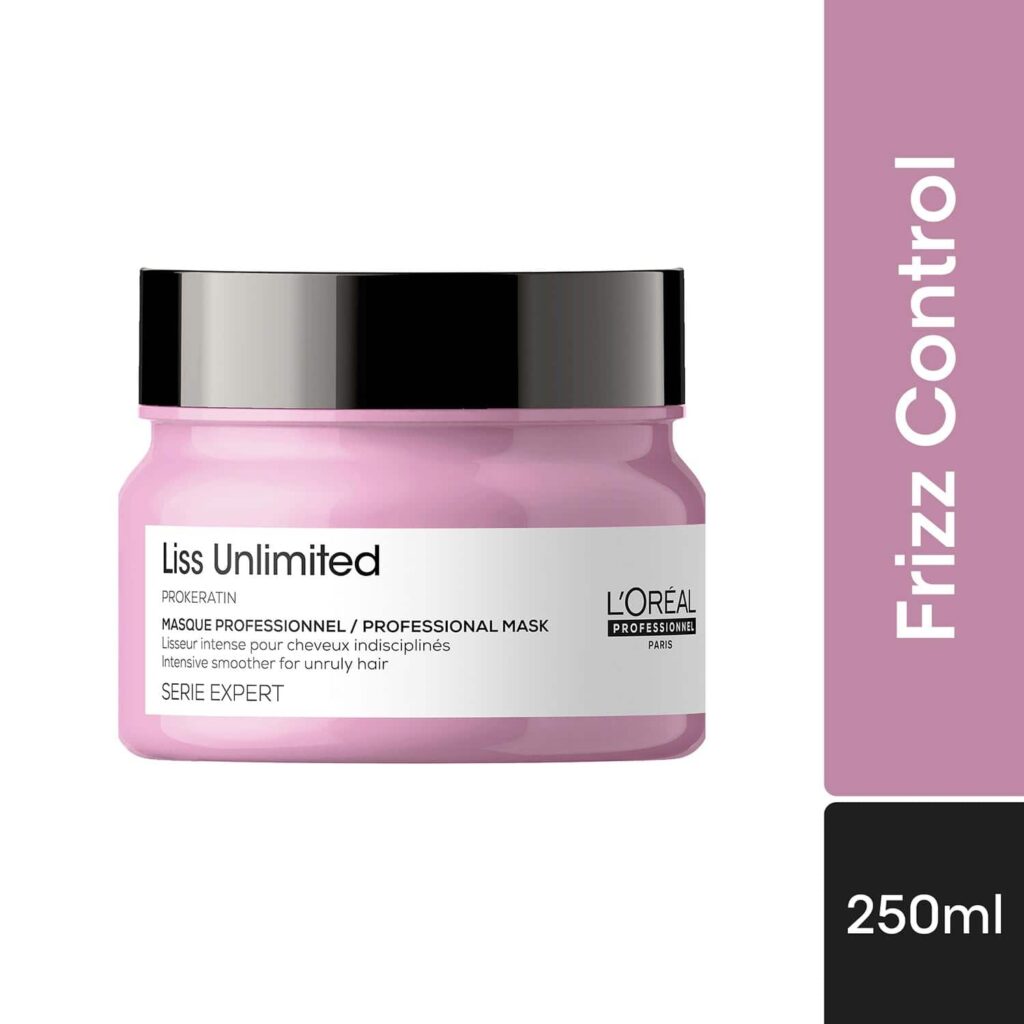 L'OREAL PROFESSIONNEL Liss Unlimited Mask for Frizzy & Unruly Hair (250 ml) With Pro-Keratin - L'OREAL PROFESSIONNEL