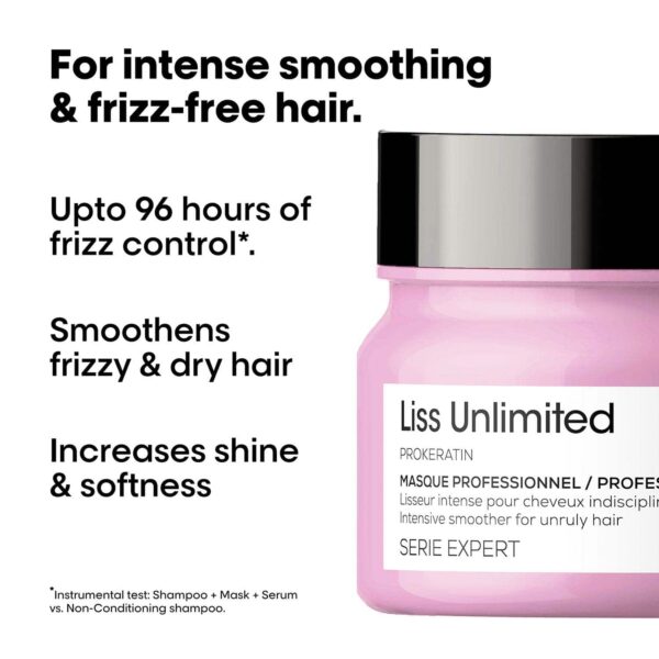 L'OREAL PROFESSIONNEL Liss Unlimited Mask for Frizzy & Unruly Hair (250 ml) With Pro-Keratin - L'OREAL PROFESSIONNEL