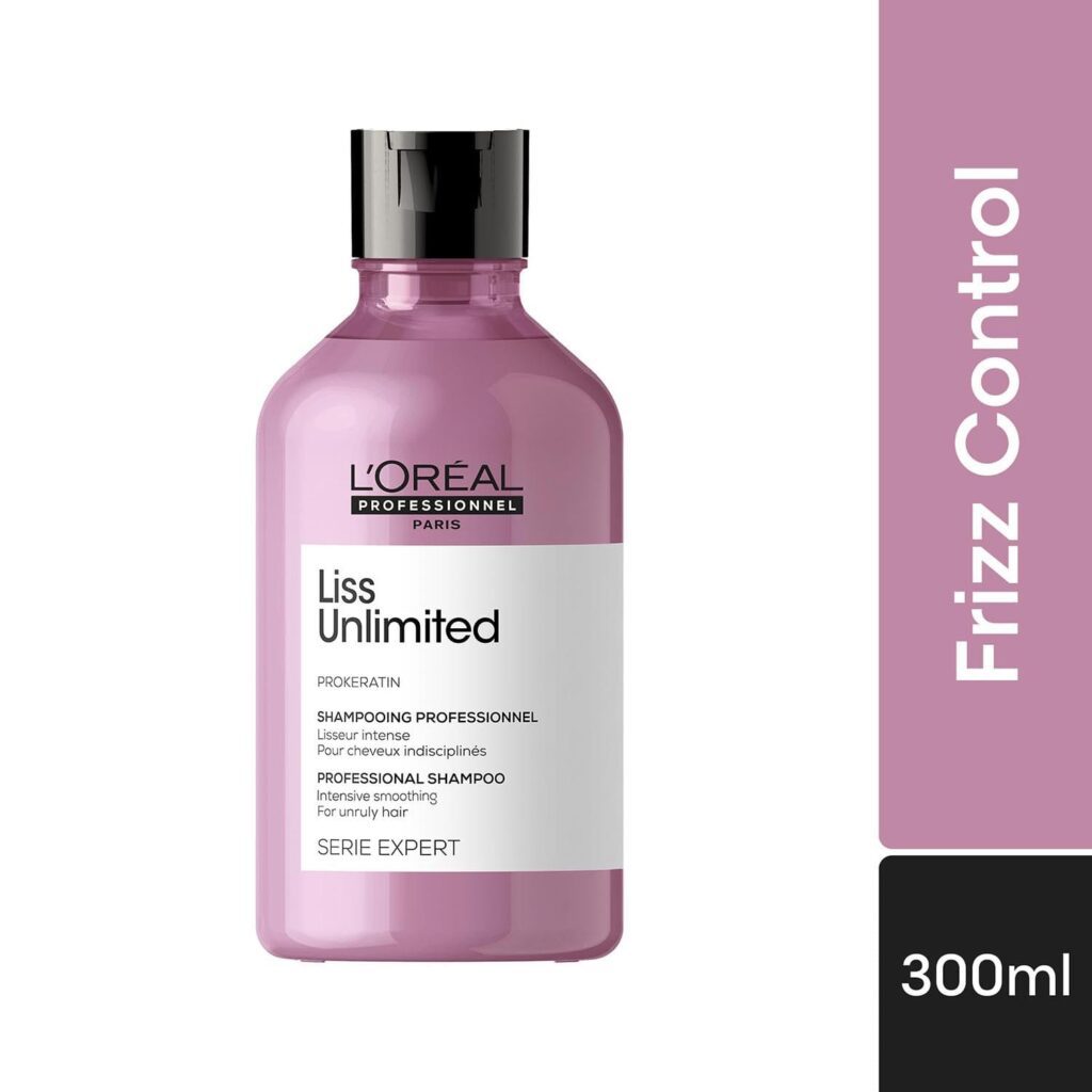 L'OREAL PROFESSIONNEL Liss Unlimited Shampoo for Frizzy & Unruly Hair (300 ml) With Pro-Keratin - L'OREAL PROFESSIONNEL