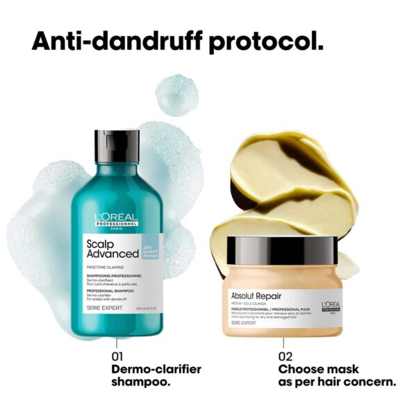 L'OREAL PROFESSIONNEL Scalp Advanced Anti-Dandruff Dermo-Clarifier Shampoo (300 ml) Removes Dandruff - L'OREAL PROFESSIONNEL