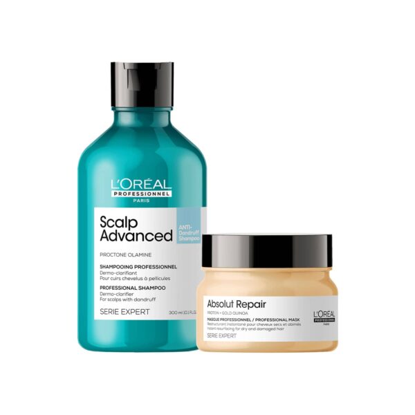 L'OREAL PROFESSIONNEL Scalp Advanced Anti-Dandruff Shampoo(300 ml)& Absolut Repair Hair Mask(250 ml) - L'OREAL PROFESSIONNEL