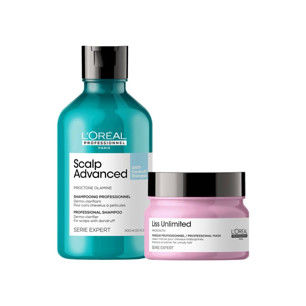 L'OREAL PROFESSIONNEL Scalp Advanced Anti-Dandruff Shampoo(300 ml)& Liss Unlimited Hair Mask(250 ml) - L'OREAL PROFESSIONNEL