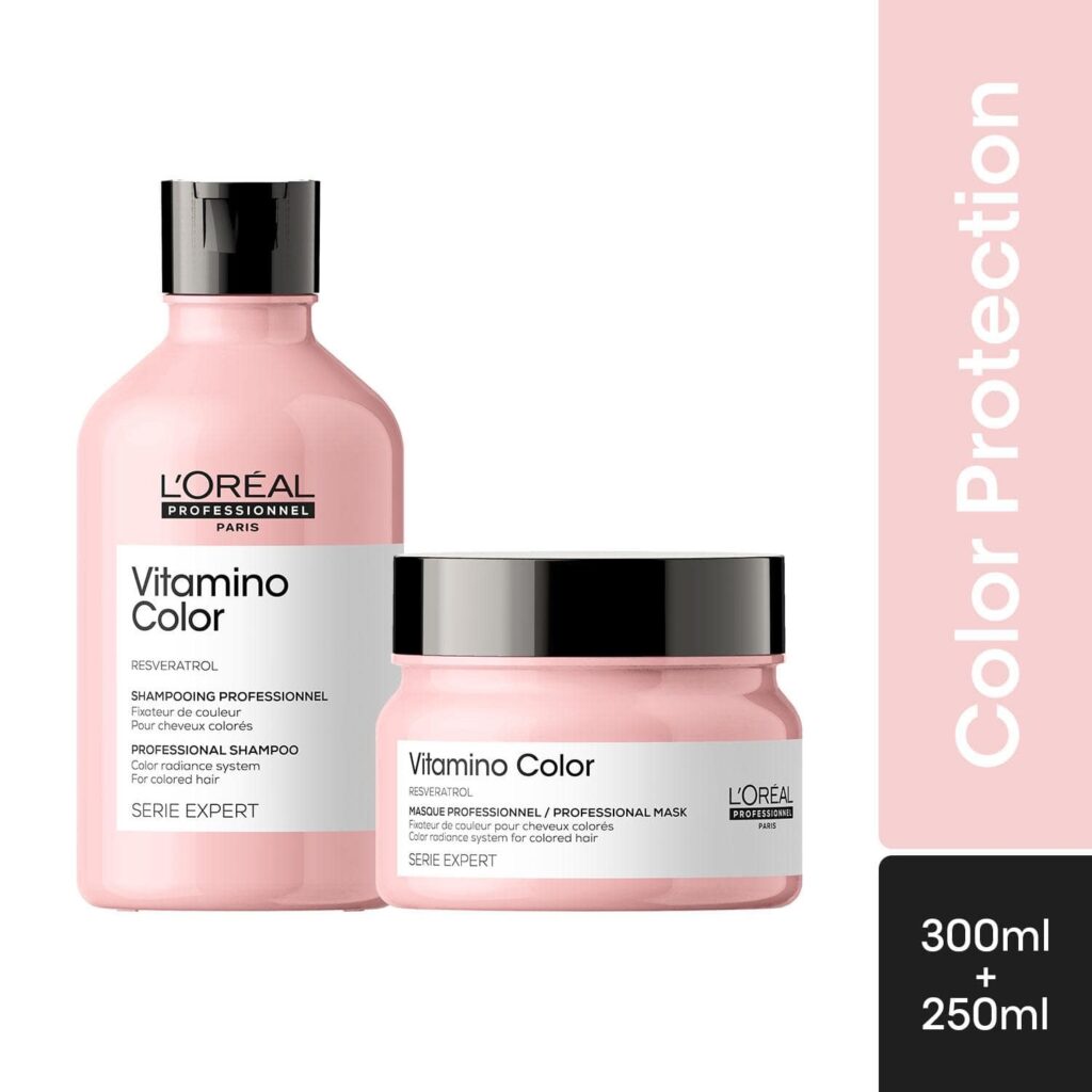L'OREAL PROFESSIONNEL Vitamino Color Shampoo(300 ml) & Hair Mask (250 g) Color-Treated Hair - L'OREAL PROFESSIONNEL