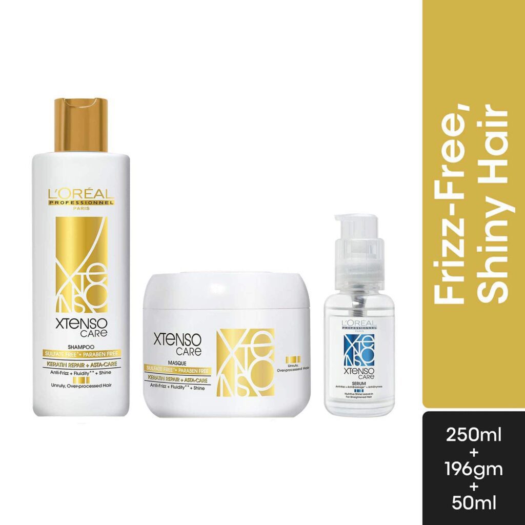L'OREAL PROFESSIONNEL X-Tenso Care Sulfate free Shampoo (250 ml), Masque(196 g) & Serum (50 ml) - L'OREAL PROFESSIONNEL