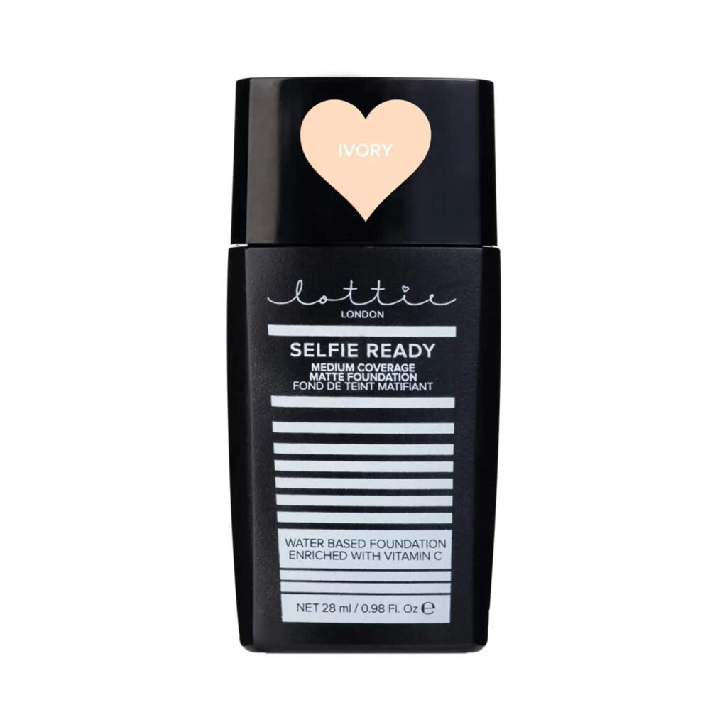 Lottie London Selfie Ready Medium Coverage Matte Foundation - Ivory (28ml) - Lottie London