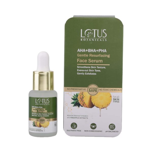 Lotus Botanicals Aha+Bha+Pha & Pineapple Gentle Resurfacing Serum (14ml) - Lotus Botanicals