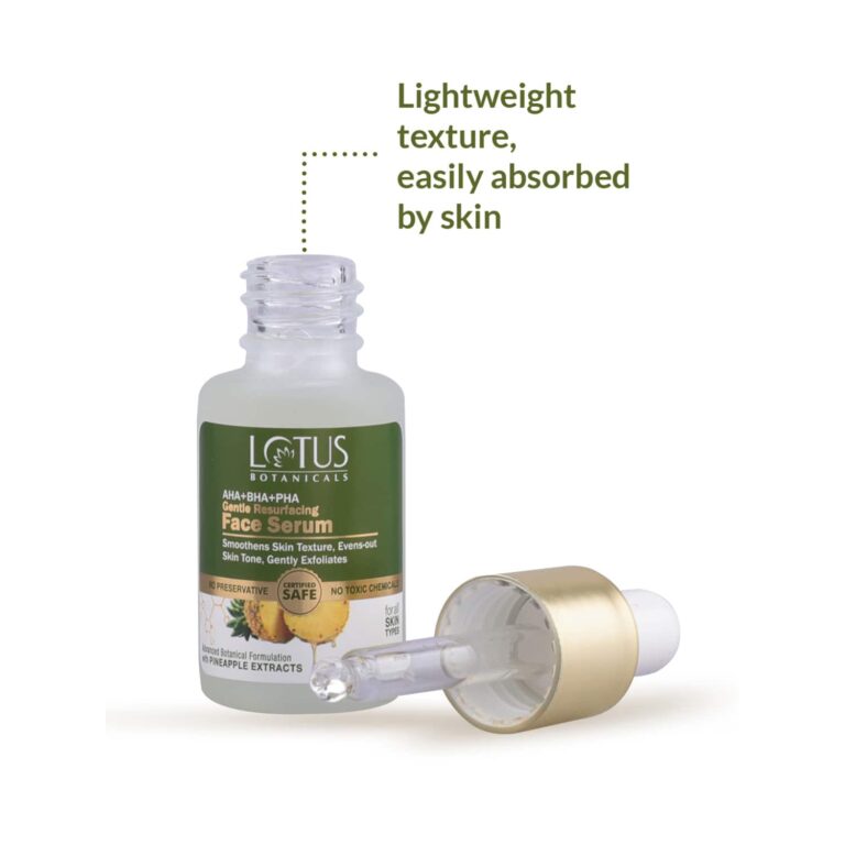 Lotus Botanicals Aha+Bha+Pha & Pineapple Gentle Resurfacing Serum (14ml) - Lotus Botanicals