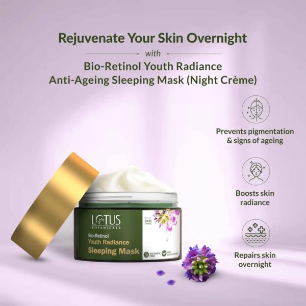 Lotus Botanicals Bio Retinol Youth Radiance Sleeping Mask (50g) - Lotus Botanicals