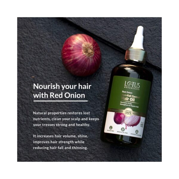 Lotus Botanicals Red Onion Hair Fall Control Hair Oil (200ml) - Lotus Botanicals