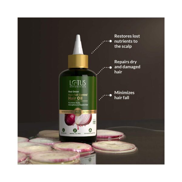 Lotus Botanicals Red Onion Hair Fall Control Hair Oil (200ml) - Lotus Botanicals