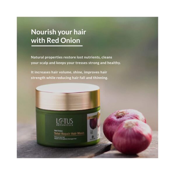 Lotus Botanicals Red Onion Total Repair Hair Mask (200g) - Lotus Botanicals