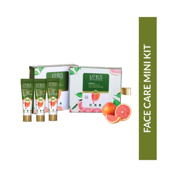 Lotus Botanicals Skin Brightening Vitamin C Face Care Mini Kit All Skin Types (3 pcs) - Lotus Botanicals