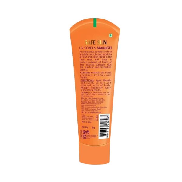 Lotus Herbals Safe Sun UV Screen Matte Gel Pa+++ SPF 50 Sunscreen - (30g) - Lotus Herbals