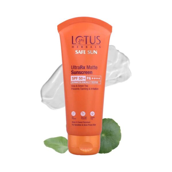 Lotus Herbals UltraRX Matte Sunscreen SPF 50+ PA++++ Suitable for Sensitive & Acne Prone Skin (50 g) - Lotus Herbals