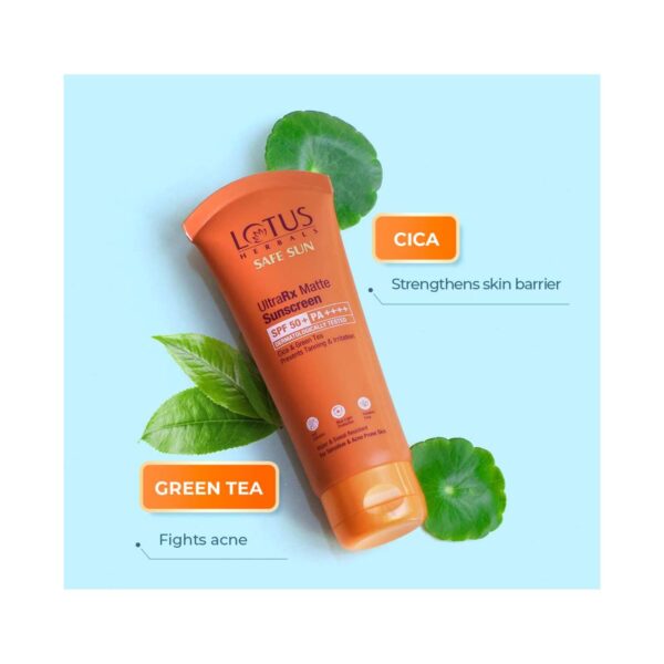 Lotus Herbals UltraRX Matte Sunscreen SPF 50+ PA++++ Suitable for Sensitive & Acne Prone Skin (50 g) - Lotus Herbals