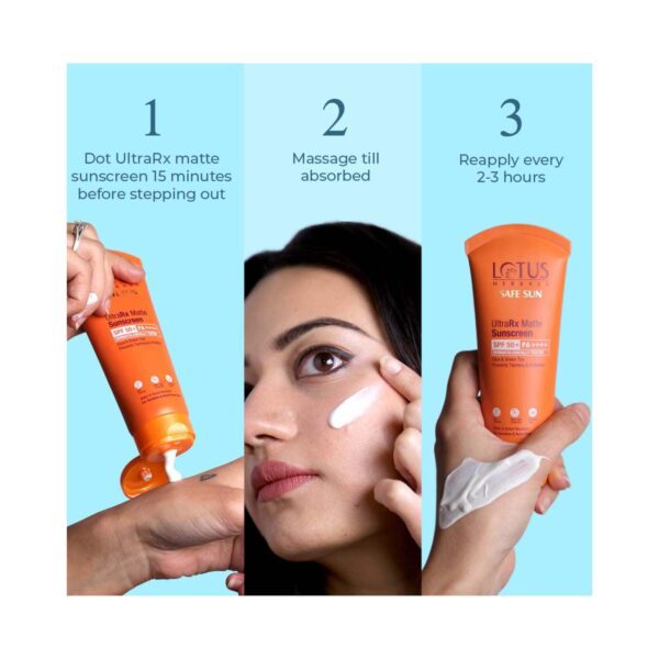 Lotus Herbals UltraRX Matte Sunscreen SPF 50+ PA++++ Suitable for Sensitive & Acne Prone Skin (50 g) - Lotus Herbals