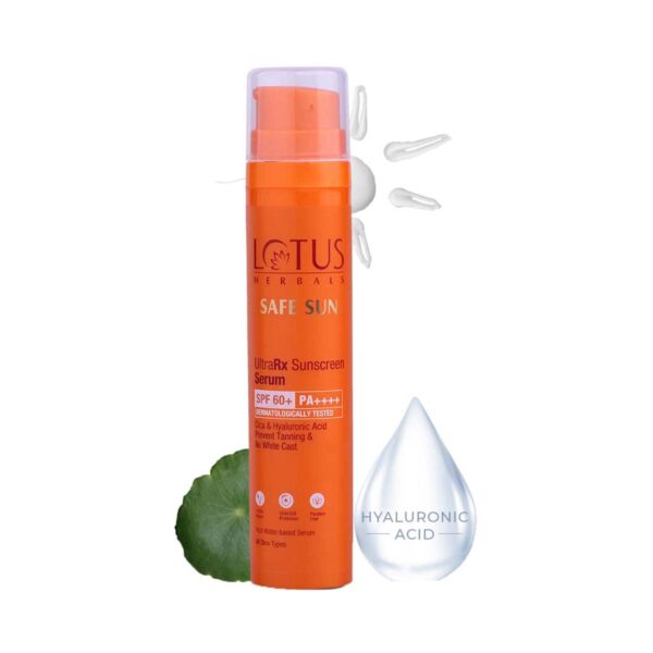 Lotus Herbals UltraRX Sunscreen Serum SPF 60+ PA++++ All Skin Types Dermatologically Tested (50 ml) - Lotus Herbals