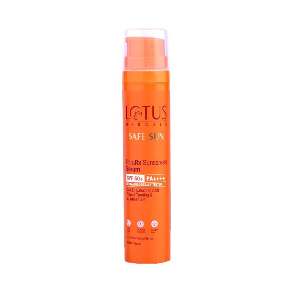 Lotus Herbals UltraRX Sunscreen Serum SPF 60+ PA++++ All Skin Types Dermatologically Tested (50 ml) - Lotus Herbals