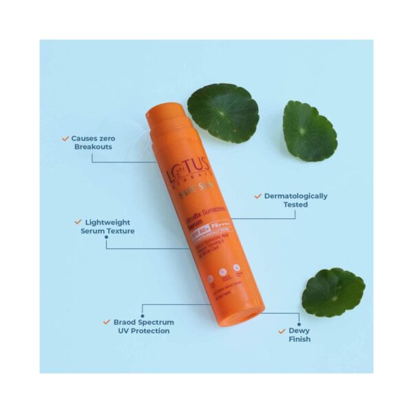 Lotus Herbals UltraRX Sunscreen Serum SPF 60+ PA++++ All Skin Types Dermatologically Tested (50 ml) - Lotus Herbals
