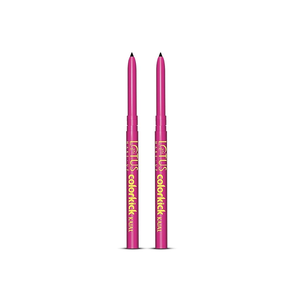 Lotus Makeup Colorkick Kajal Black,0.35g | Pack of 2,