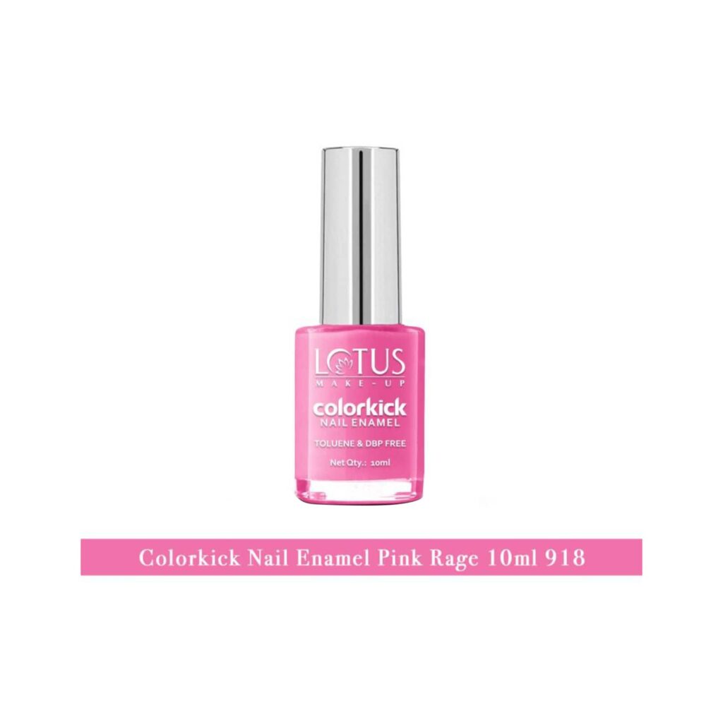 Lotus Makeup Colorkick Nail Enamel - 918 Pink Rage (10ml) - Lotus Makeup