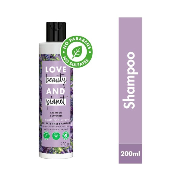 LOVE beauty AND planet Argan Oil And Lavender Anti Frizz Shampoo, Conditioner & Hair Serum Combo - LOVE beauty AND planet