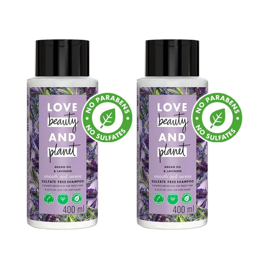 LOVE beauty AND planet Argan Oil and Lavender Shampoo Pack of 2 Combo (2 x 400 ml) - LOVE beauty AND planet