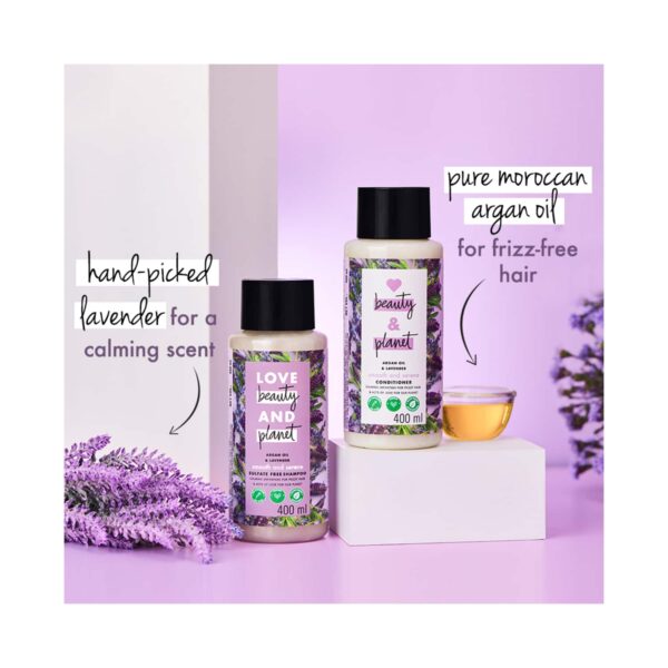 LOVE beauty AND planet Argan Oil and Lavender Sulphate Free Conditioner for Dry & Frizzy hair (400 ml) - LOVE beauty AND planet