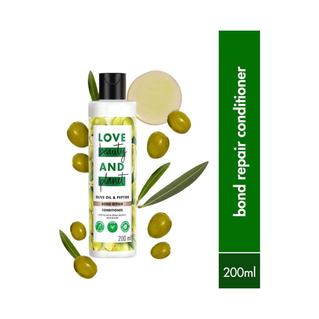 LOVE beauty AND planet Bond Repair Conditioner with Olive Oil & Peptide for Damanged Hair (200 ml) - LOVE beauty AND planet