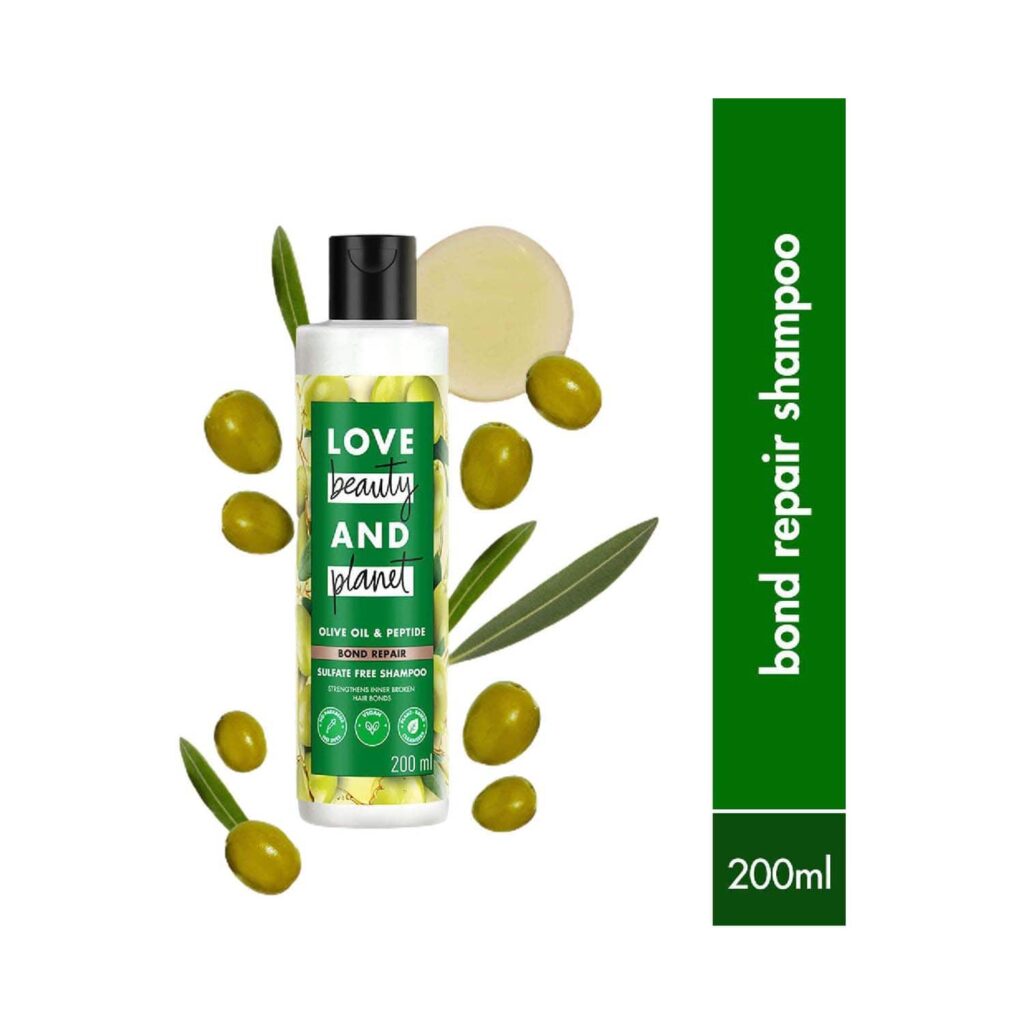 LOVE beauty AND planet Bond Repair Shampoo with Olive Oil & Peptide for Damaged Hair (200 ml) - LOVE beauty AND planet