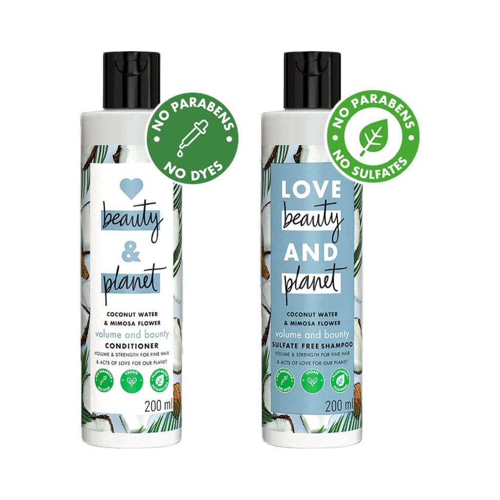 LOVE beauty AND planet Coconut Water And Mimosa Flower Volume And Bounty Shampoo & Conditioner Combo - LOVE beauty AND planet