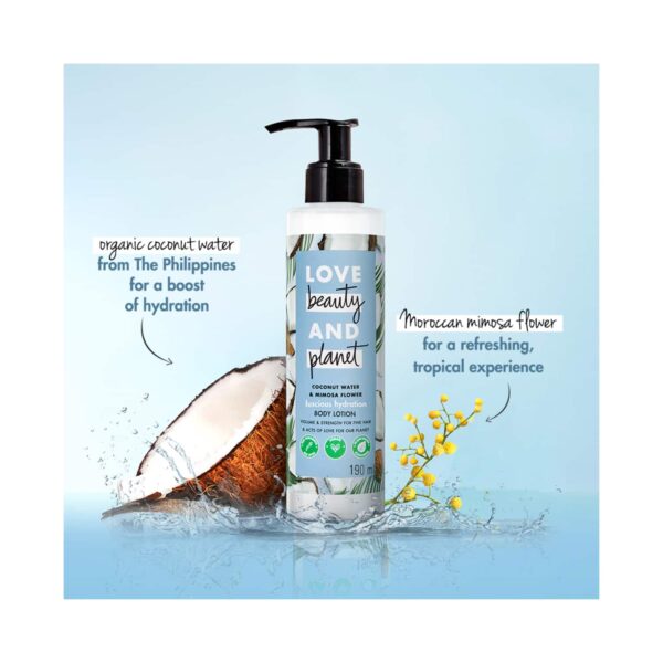 LOVE beauty AND planet Coconut Water & Mimosa Flower Hydrating Body Lotion (190 ml) - LOVE beauty AND planet