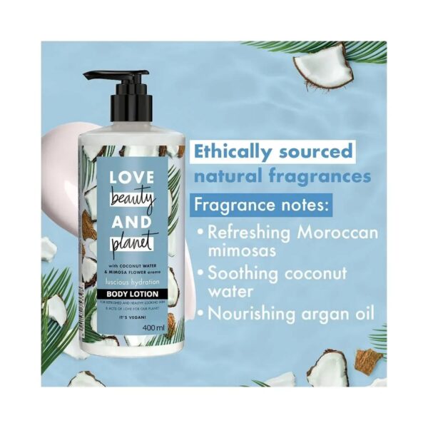 LOVE beauty AND planet Coconut Water & Mimosa Flower Hydrating Body Lotion (400 ml) - LOVE beauty AND planet