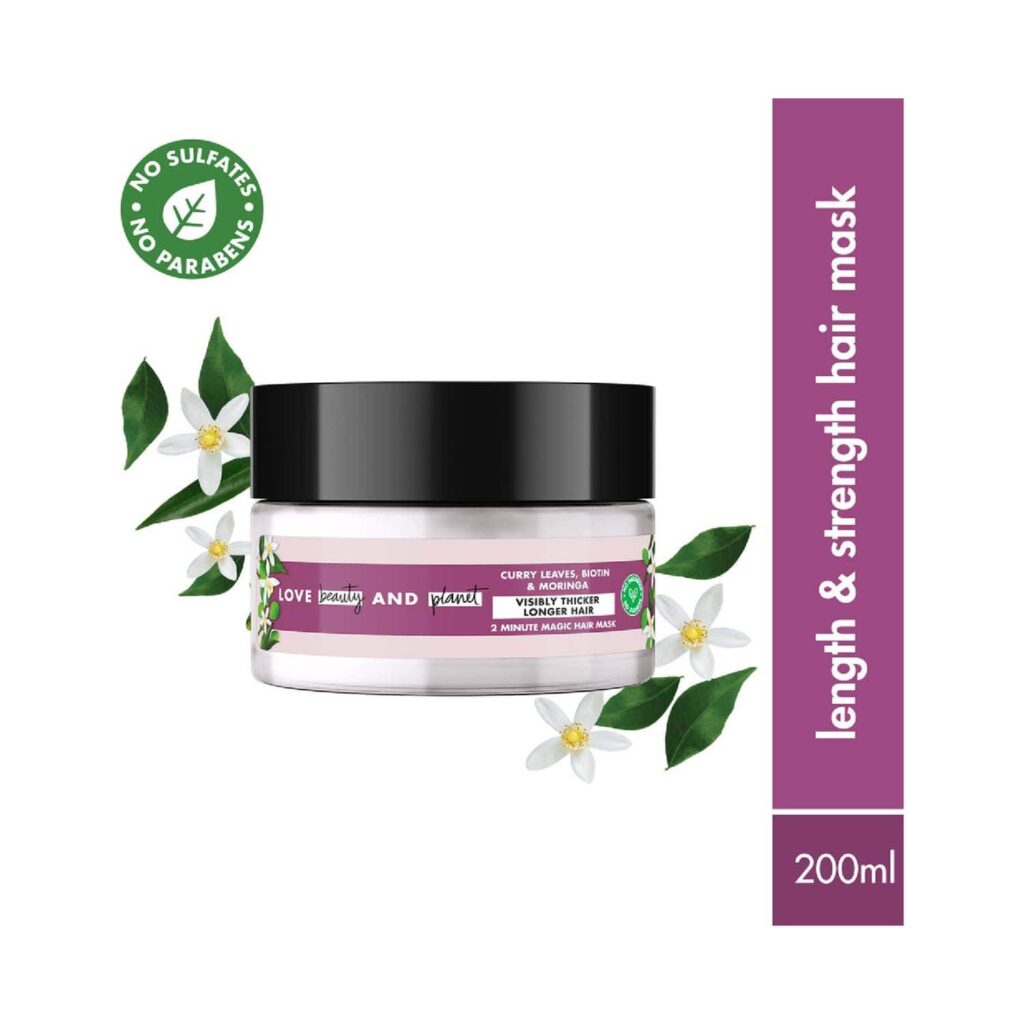LOVE beauty AND planet Curry Biotin & Moringa Hair Mask (200 ml) - LOVE beauty AND planet