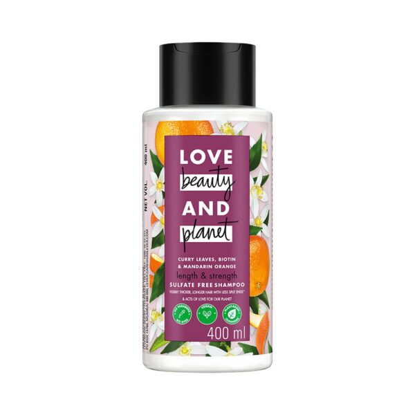 LOVE beauty AND planet Curry Leaves & Biotin Sulpate Free Shampoo for Length and Strength (400 ml) - LOVE beauty AND planet